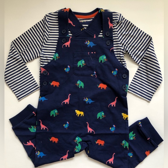 NWOT Mini Boden Printed Jersey Overalls Set